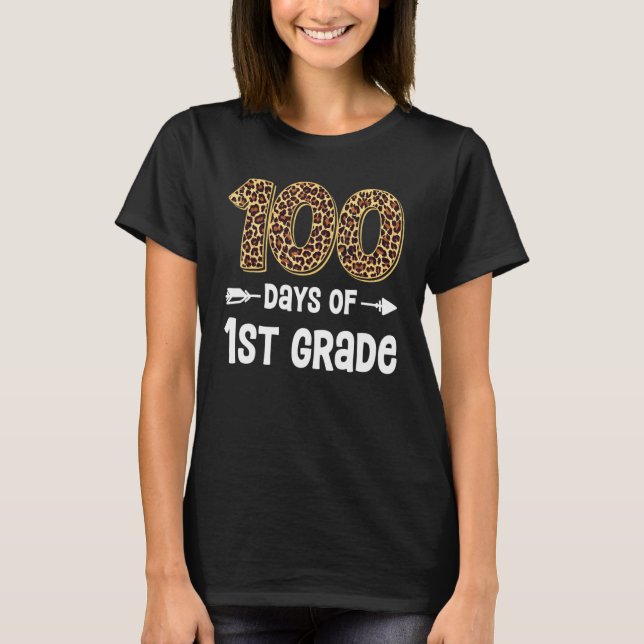 T-shirt 100 Days Of First Grade Teacher Student 100th Day  (Devant)
