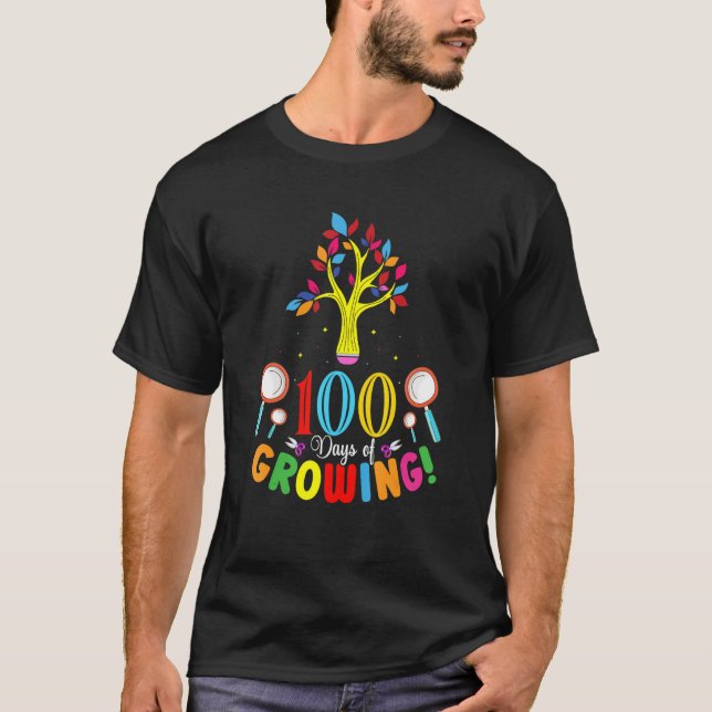 T-shirt 100 Days Of Growing  100 Days Of School Student Te (Devant)