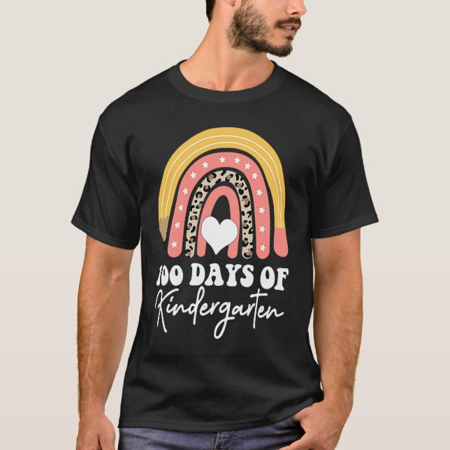 T-shirt 100 Days Of Kindergarten Teacher Appreciation (Devant)