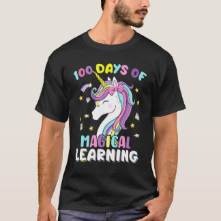 T-shirt 100 Days Of Magical Learning Unicorn 100th Day Sch