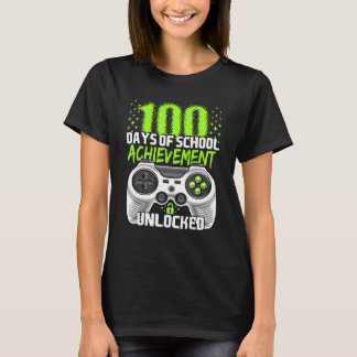 T-shirt 100 Days Of School Achievement Unlocked Video Game
