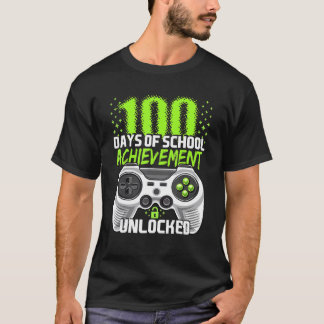 T-shirt 100 Days Of School Achievement Unlocked Video Game