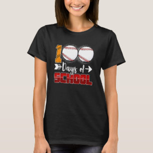 T-shirt 100 Days Of School Baseball 100 Days Smarter 100t