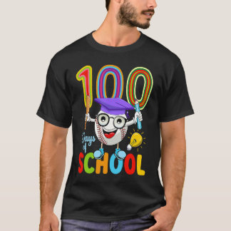 T-shirt 100 Days Of School Baseball 100th Day  Kids Teache