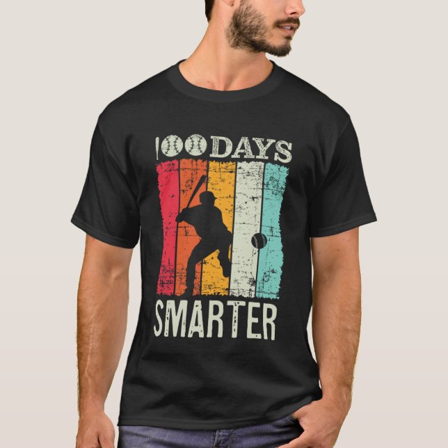 T-shirt 100 Days Of School Baseball Boy Fun Celebration St (Devant)