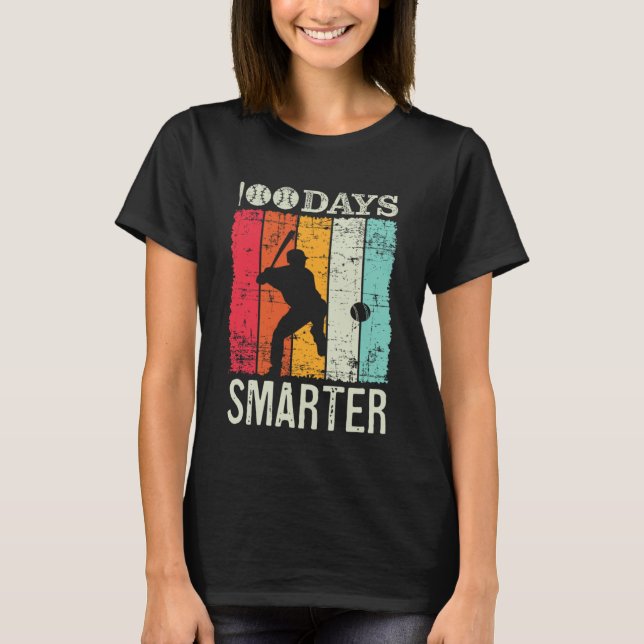 T-shirt 100 Days Of School Baseball Boy Fun Celebration St (Devant)
