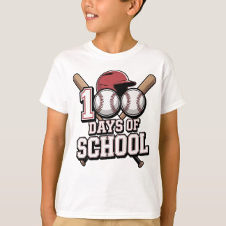 T-shirt 100 Days of School Baseball Sports Theme