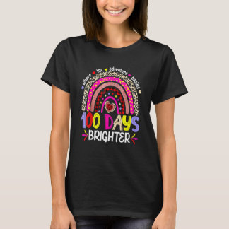 T-shirt 100 Days Of School For Brighter Teacher Rainbow Le