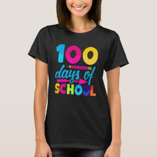 T-shirt 100 Days Of School Funny 100 Days Brighter For Tea