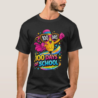 T-shirt 100 Days of School Funny Pencil Kids Teacher 100th