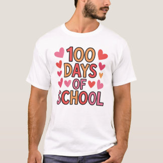 T-shirt 100 Days of School, Groovy, Happy 100th Day,