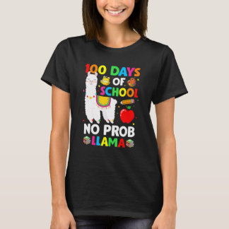 T-shirt 100 Days Of School No Prob Llama Teacher 100th Day