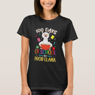 T-shirt 100 Days of School No Probllama Llama Teachers Stu