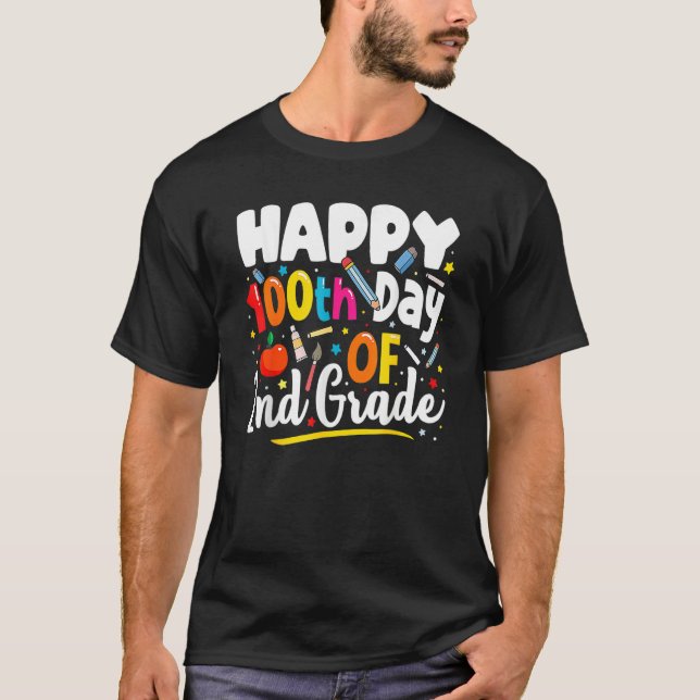 T-shirt 100 Days Of School Shirt Teacher Gift 100th Day Of (Devant)