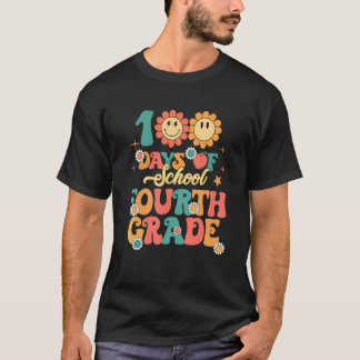 T-shirt 100 Days Of School Teachers Women Girls Happy 100t