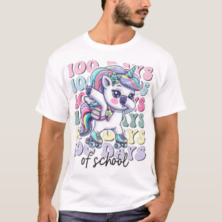 T-shirt 100 Days of School Unicorn Girls Teachers