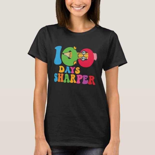 T-shirt 100 Days Sharper Teacher Student Happy 100th Day O (Devant)