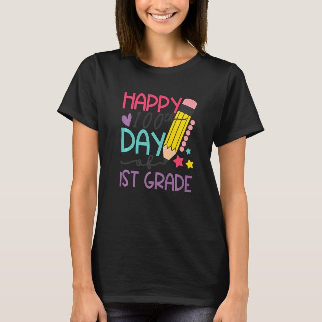 T-shirt 100 Days Smarter 1st Grade Happy 100th Day Of Scho (Devant)