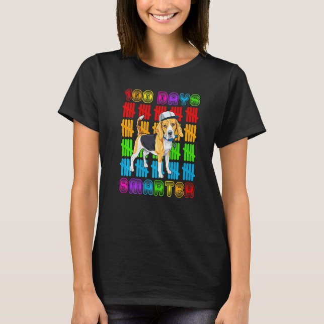 T-shirt 100 Days Smarter Beagle Dog Lovers 100 Days Of Sch (Devant)