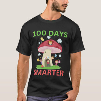 T-shirt 100 DAYS SMARTER  Colorful Mushroom Teacher Studen