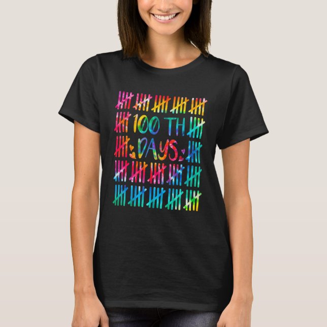T-shirt 100 Days Smarter Counting Tally Marks 100Th Day Of (Devant)