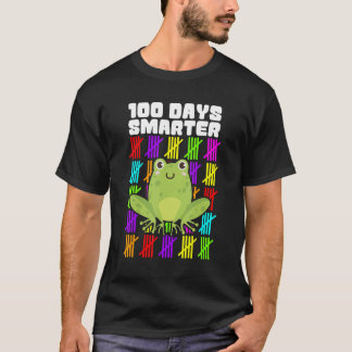 T-shirt 100 Days Smarter Frog Shirts, Boys Girls 100th Day