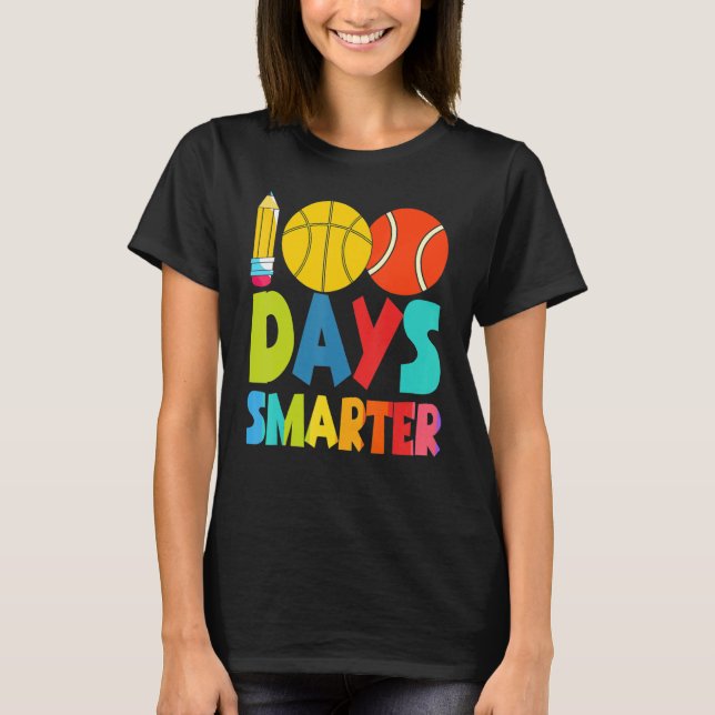 T-shirt 100 Days Smarter Happy 100th Day Of School Student (Devant)