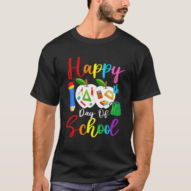 T-shirt 100 Days Smarter Happy 100th Day Of School Student (Devant)