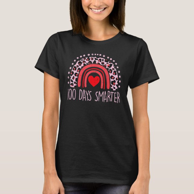 T-shirt 100 Days Smarter Leopard 100th Day Of School Teach (Devant)