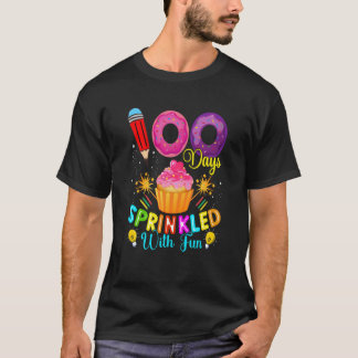 T-shirt 100 Days Sprinkled With Fun Cupcake 100th Day Of S
