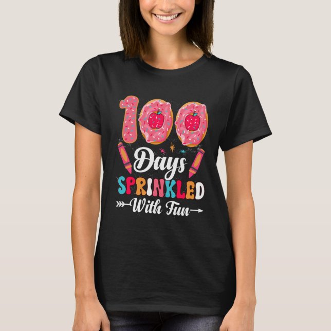 T-shirt 100 Days Sprinkled With Fun  Sprinkles Cupcake Sch (Devant)