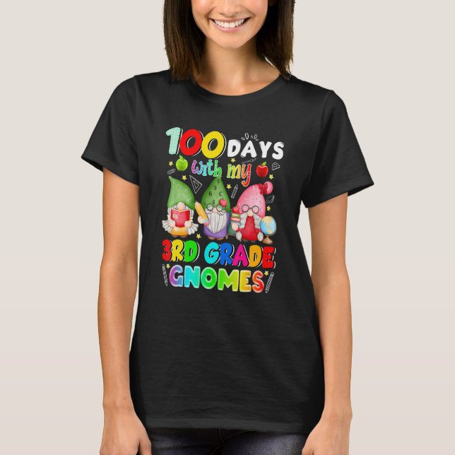 T-shirt 100 Days With My 3rd Grade Gnomies Gnome 100th Day (Devant)