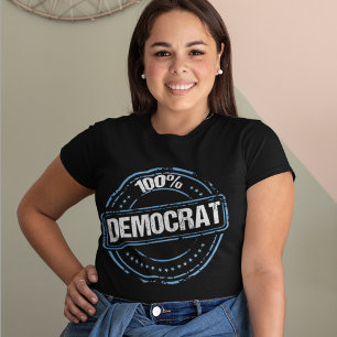 T-shirt 100% Démocrate Fière du phoque bleu