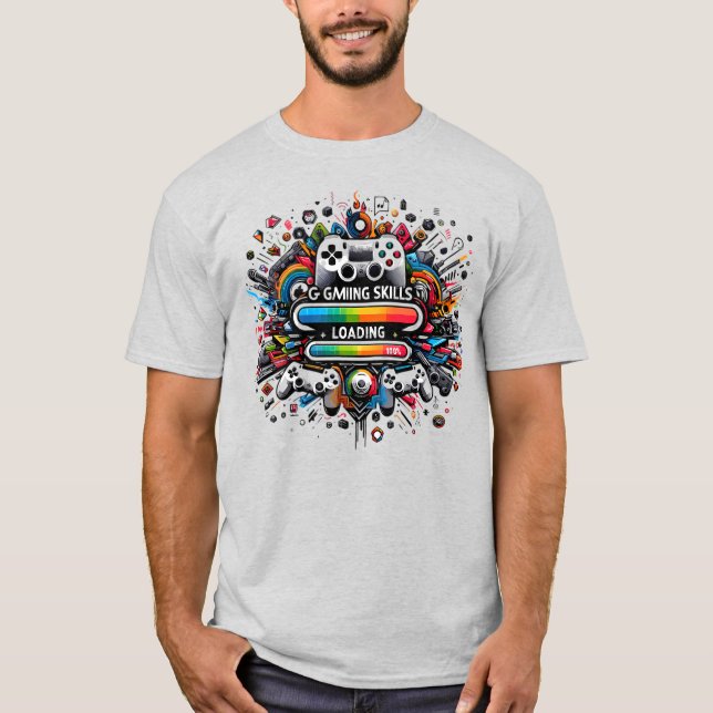 T-shirt 100% Gaming Skills Complete Rainbow Explosion (Devant)
