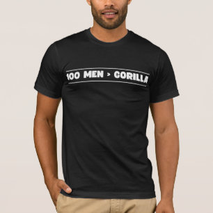 T-shirt 100 Hommes vs 1 Gorilla Drôle 100 Hommes Est Supér