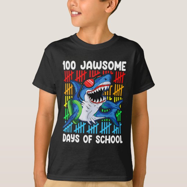 T-shirt 100 Jawsome Jours De L'École Joyeux 100E Jours De  (Devant)