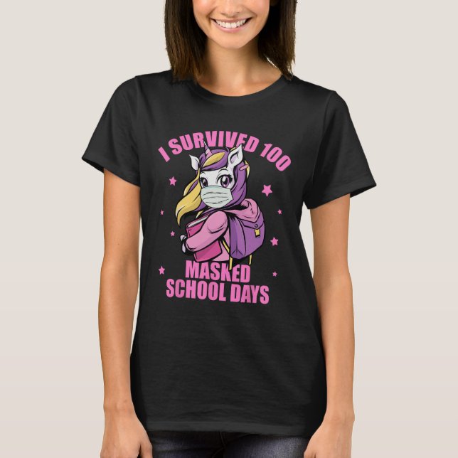 T-shirt 100 journées scolaires masquées survécues (Devant)