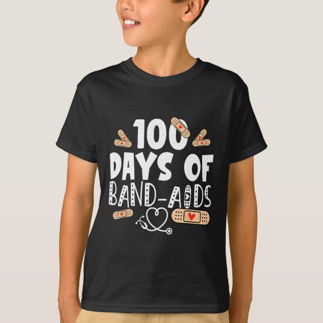 T-shirt 100 jours d'aide-bande - infirmière scolaire 100 j (Devant)