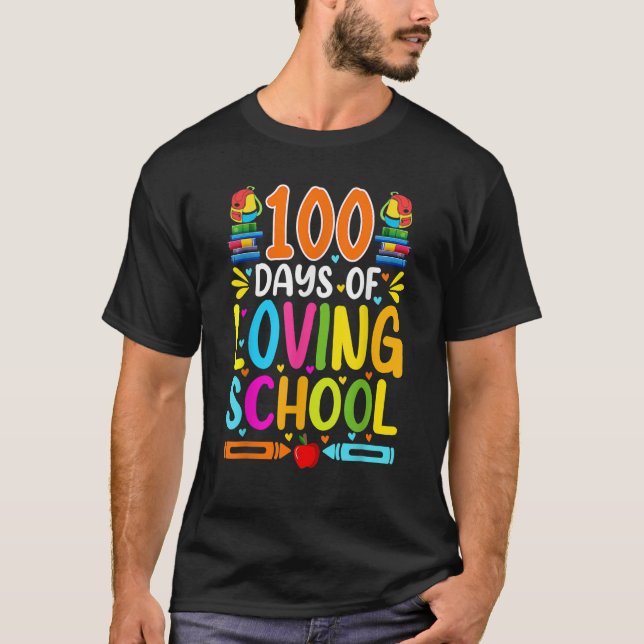 T-shirt 100 Jours D'Amour École Mignonne 100E Jour D'École (Devant)