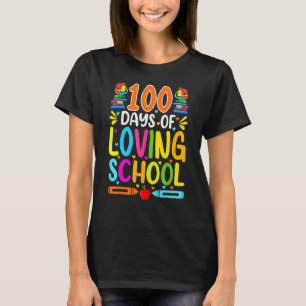 T-shirt 100 jours d'amour pour l'école Mignon 100e jour d'