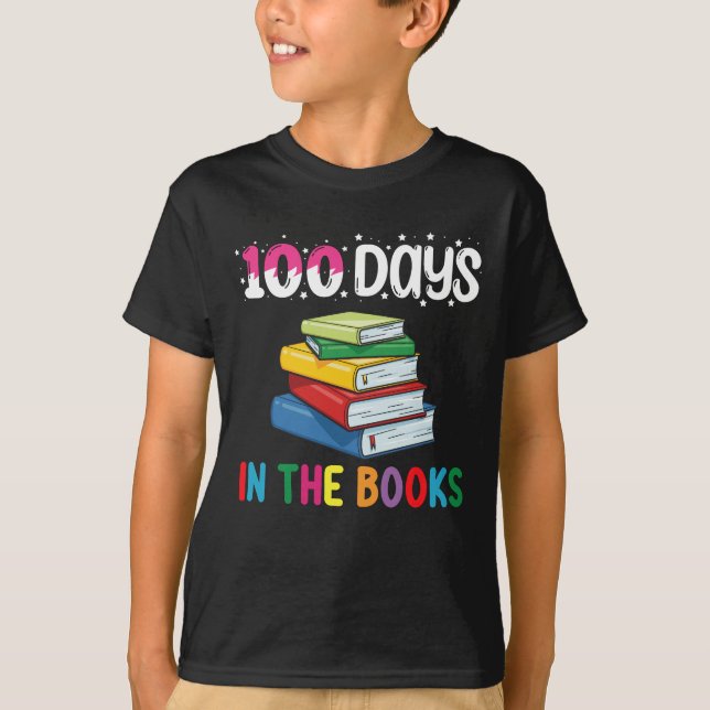 T-shirt 100 Jours Dans L'École De Livres Lecture Bibliothé (Devant)
