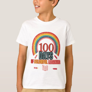 T-shirt 100 jours d'apprentissage coloré : éducatif et amu