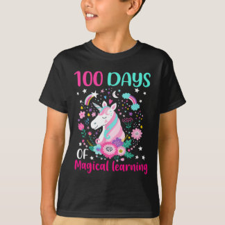 T-shirt 100 jours d'apprentissage magique flossant licorne