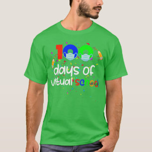T-shirt 100 jours d'apprentissage virtuel à distance à l'é