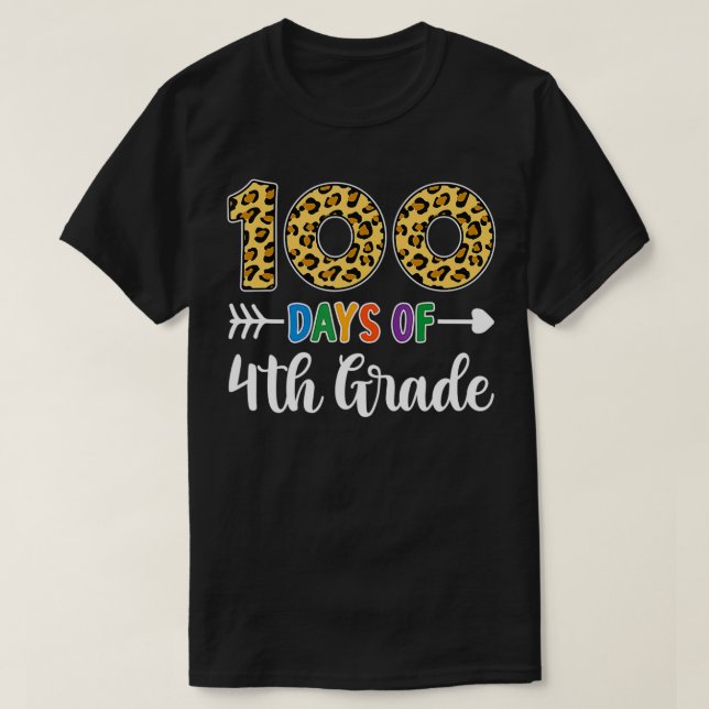 T-shirt 100 Jours De 4e Année Enseignant Étudiant 100e Jou (Design devant)