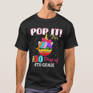 T-shirt 100 Jours De 4E Année Unicorn Fidget 100E