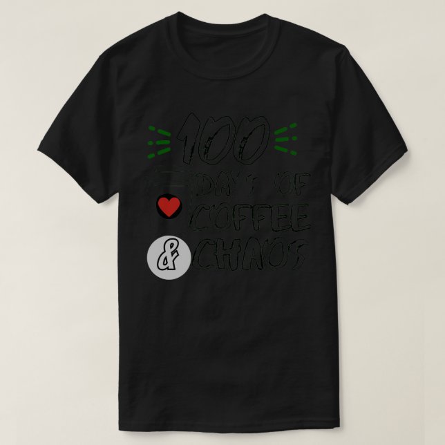 T-shirt 100 Jours De Café Chaos 2 (Design devant)