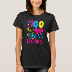 T-shirt 100 Jours de Cerveaux et Bows 100 Jours de l'école