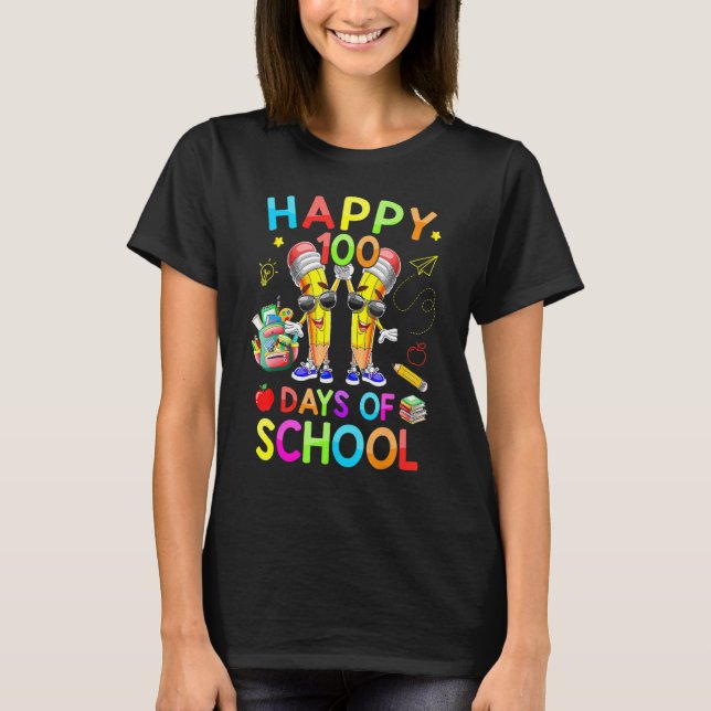 T-shirt 100 Jours De Crayon D'École Étudiant (Devant)