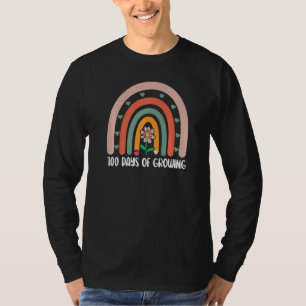 T-shirt 100 jours de drôle d'arc-en-ciel croissant 100 jou